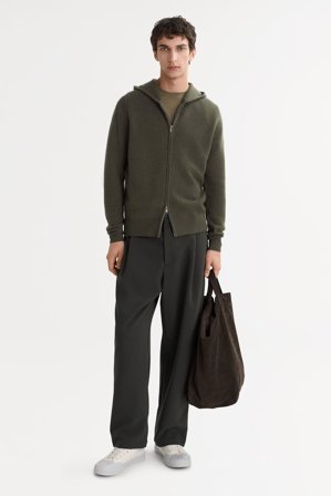 Soft Goat - Men's Chunky Hoodie - Kapuzenpullover aus Kaschmir - S - Olive