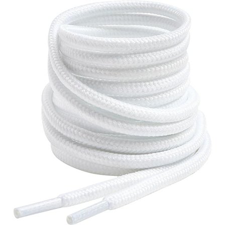 2 par hvite runde skolisser, 120 cm runde skolisser for arbeidssko, slitesterke skolisser for gåing, tursko/sikkerhetssko, egnet for kvinner og menn