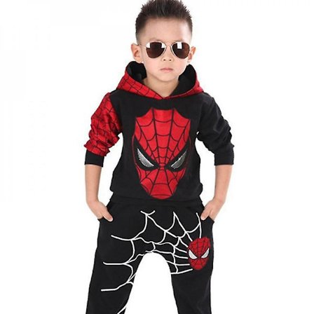 Kids Boy Spiderman Sportswear Hettegenser Sweatshirt Bukser Kostyme k