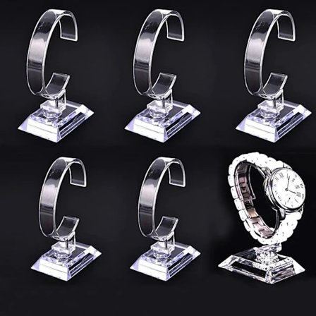 6 stk C Armbånd Klokke Display Stativ Stor+Liten