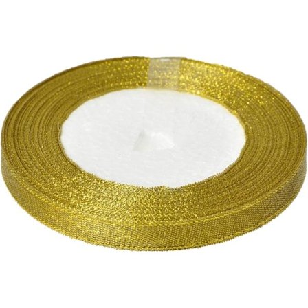 3 rullar 22 meter organza band glitter genomskinlig band satin tyg tillbehör (guld, 10 mm)