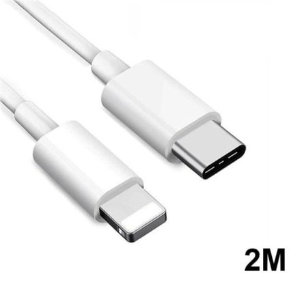 CQBB USB-ladekabel kompatibel med Iphone 14 Pro Max - 14 -14 Pro 14 Plus - 2 meter kabel - Hvid_max