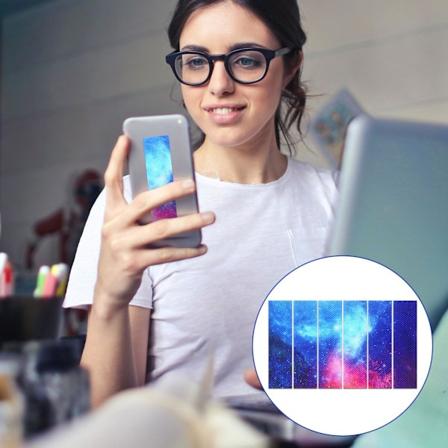 6 kpl:n stressiä lievittävät itseliimautuvat tarrat elektroniikkalaitteille Sininen tähtitaivas sorakuvio