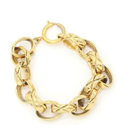 Chanel Vintage Pre-owned Bracelet gul, Dam Vintage Smycken, Dam, Storlek: ONE SIZE