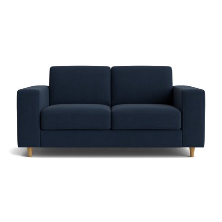 Pesaro 2 personers sofa - Wind Mørkeblå - 172x92x84cm - Komfortabel 2 Personers Sofa med Koldskum, Nozag Fjedre og Massivt træ