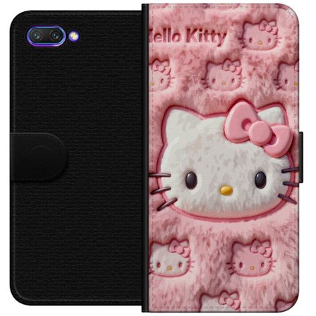 Kompatibelt Lommeboketui til Honor 10 Hello Kitty rosa fluffy bakgrunn med ikoniskt ansikt og kawaii-estetikk