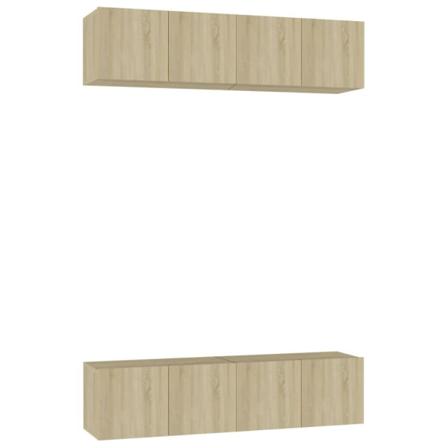 Vidaxl Tv-skåp 4 St Sonoma-ek 60x30x30 Cm Konstruerat Trä Brun