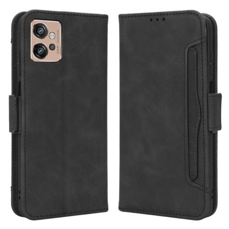 Skalo Motorola Moto G32 4g 6-fack Plånboksfodral - Svart Svart