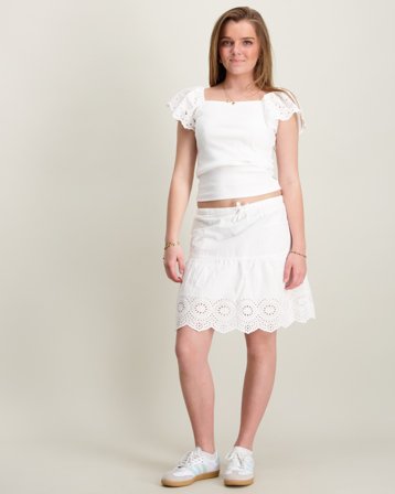 Kids ONLY KOGBONDI LIFE EMB SKIRT WVN Vit Kjolar Tjej - Kids Brand Store