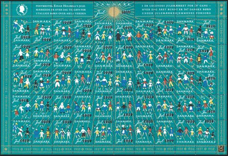 Danmark - julmärkeark 1959/1953 - Takket - Ufoldet