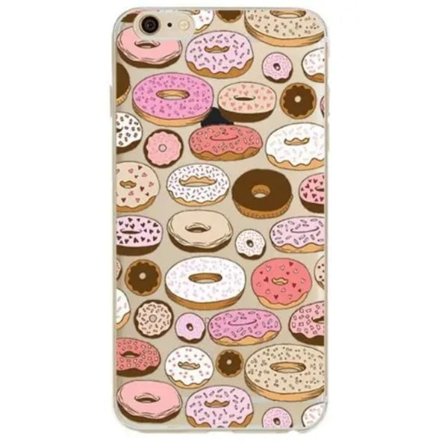 iPhone 13, Pro og Max gjennomsiktig deksel med smultringer med sjokolad rosa