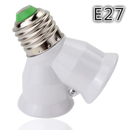 E27 LED-base lyspæreholder E27 til 2-E27 splitter