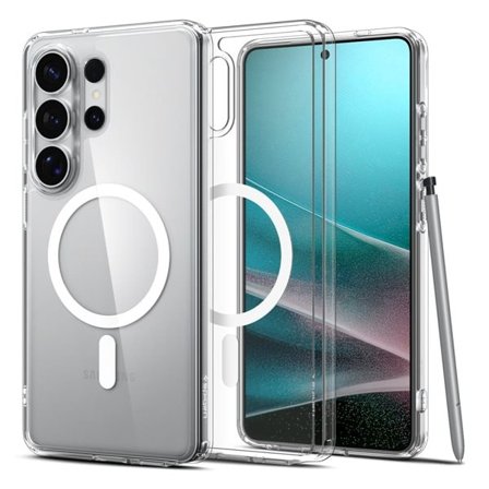 Spigen Ultra Hybrid Mag MagSafe-etui til Samsung Galaxy S26 Ultra - Klar og hvid