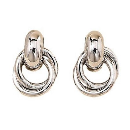 Elegante sirkeløreringer, stilige øredobber, dameøresmykker, legeringsmateriale, geometriske øredobber egnet for daglig bruk
