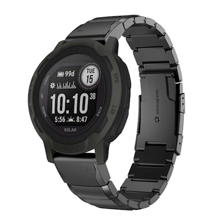 Yhteensopiva Garmin Instinct 2 22mm kilpikonnan kuoren ruostumattomasta teräksestä valmistetun kellon rannekkeen kanssa