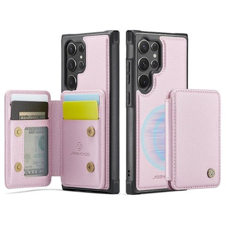 (För Samsung Galaxy S24 Ultra) Magnetiskt avtagbart plånboksfodral med RFID-blockerande kortfack och kickstand