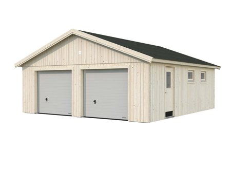 Palmako Andre Dubbelgarage 49,1 m²/inv. 44,7 m², med port, obehandlad, Stugor & förråd