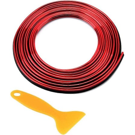 Dekorativa lister för interiör, 5M 16.4 FT, Gap Fillers, Interiörlister, Dekorativa tillbehör, DIY Bil Luftutsläpp Instrumentbräda (Röd)