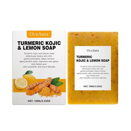 Oceaura Citron Gurkmeja Kojisyra Tvål Kallprocess Ansiktsrengöring Bad Mild Rengöring Hudvård Ansikte Kropp Universal