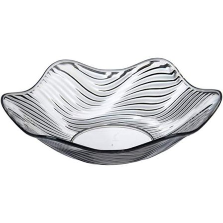 Fruktfat, serveringsfat i krystall, transparent salatskål, dessert-/snacksfat, fat med bølgete kant