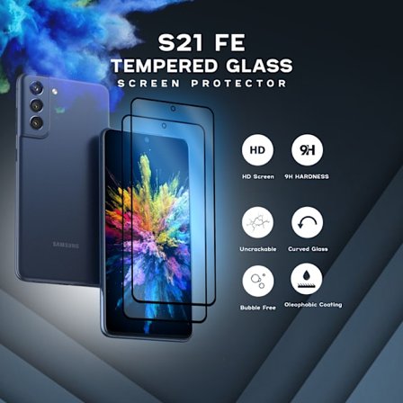 2-Pack SAMSUNG S21 FE Skærmbeskyttelse - Hærdet Glas 9H - Super kvalitet 3D