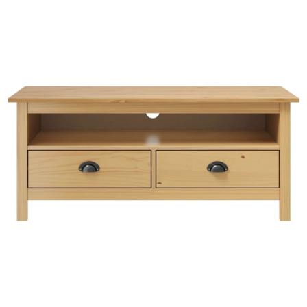 Vidaxl Tv-bänk Hill Range Honungsbrun 110x40x47 Cm Massiv Furu Brun