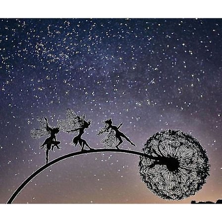 Tanssiva keiju voikukkapatsas koristeena panokset