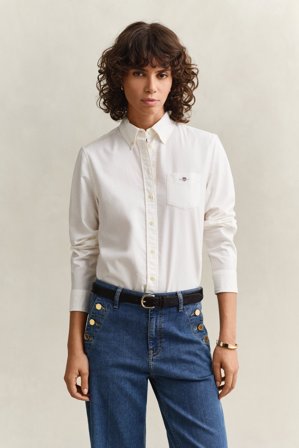 GANT Damen Regular Fit Classic Oxford-Bluse (34) Weiß