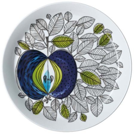 Rörstrand Eden Tallerken 23 cm' - 'Hvit med dekorasjon