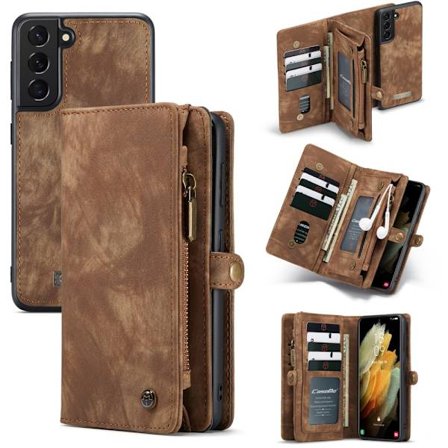 CaseMe Lompakkokotelo Multi-Slot Samsung Galaxy S21 Ruskea