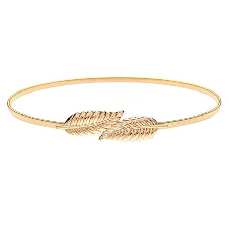 Smalt elastisk metalbælte med guldbelagt spænde Guld