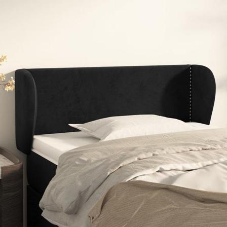 Vidaxl Huvudgavel Med Kanter Svart 83x23x78/88 Cm Sammet Svart