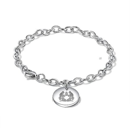 Tykk O-formet DIY graverbar armbånd i titanstål med rund plate