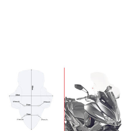 Montagesatz Windschutzscheibe Givi DT-Kit Motorroller - Kymco Xciting 400 2018-2020