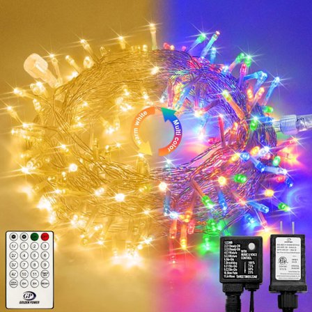 {HH} Varmvita julbelysning inomhus, 10 meter 100 LED-julgransbelysning