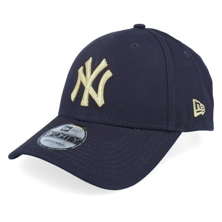 New Era - MLB Blauw adjustable Cap - New York Yankees Metallic 9FORTY Navy/Gold Adjustable @ Hatstore