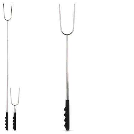 Teleskopisk, foldbar bålpind, rustfrit stål, 24-72 cm