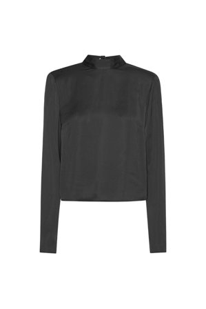 Satin drape black top 36