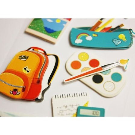 Glitterpräglade klistermärken - Tillbaka till skolan