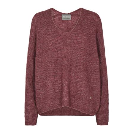 MOS Mosh, V-neck Knitwear Czerwony, Kobieta, Rozmiar: XS