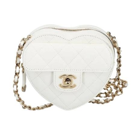 Chanel Vintage, Pre-owned Leather crossbody-bags Wit, Dames, Maat:ONE Size