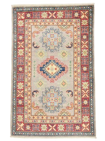 Handgeknüpft Kazak Fine Teppich 80X123 Braun/Beige