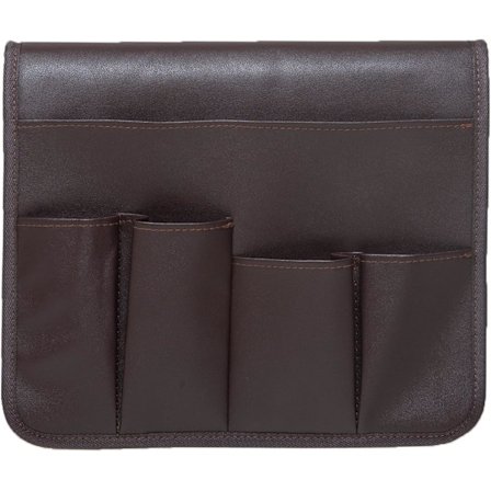 PU Läder Soffa Armstödsorganisatör, Vattentät Fjärrkontrollhållare för Vilstol Soffa för Tidning, Fjärrkontroll, Telefon, Ipad, Böcker (brun)