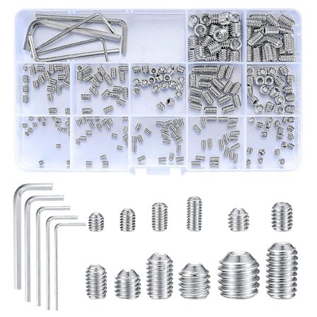 240 stk. sortiment af gevindskruer, sekskantede sokkelhovedskruer med skruenøgle, rustfrit stål sekskantede hovedskruer, skrue møtrikker kop kerner 