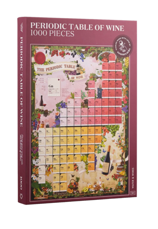 Water & Wines Vinpussel - Periodic Table of Wine 1000 bitar Pussel Unisex Röd 35 x 24 5