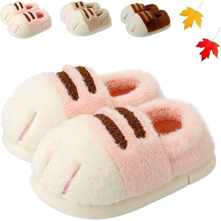 Dames Kattepote Hyggelige Tøfler, 3D Kattepote Tegneserie Tøffel