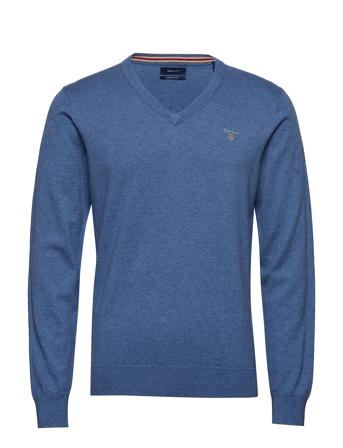 Cotton Wool V-Neck Strikkegenser V-krage Blå GANT*Betinget Tilbud