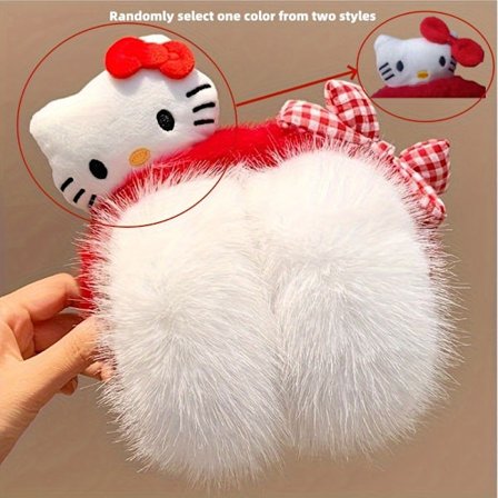 Hello Kitty Ørevarmer - Super Komfortable & Foldbare | Trendy Festtilbehør til Piger | Letvægt og Elastisk