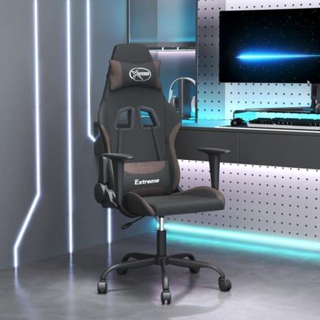 Snurrbar Gamingstol Svart Och Taupe Tyg Taupe