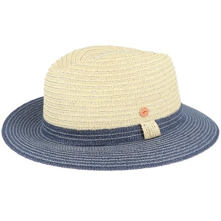 Mayser - Beige straw Kapelusz - Mathis Paper Beige/Navy Straw Hat @ Hatstore